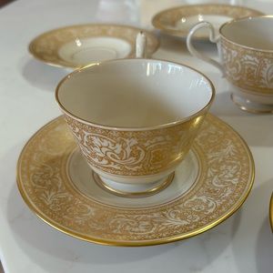 Vintage Franciscan Masterpiece China Renaissance Gold cup and saucer MCM